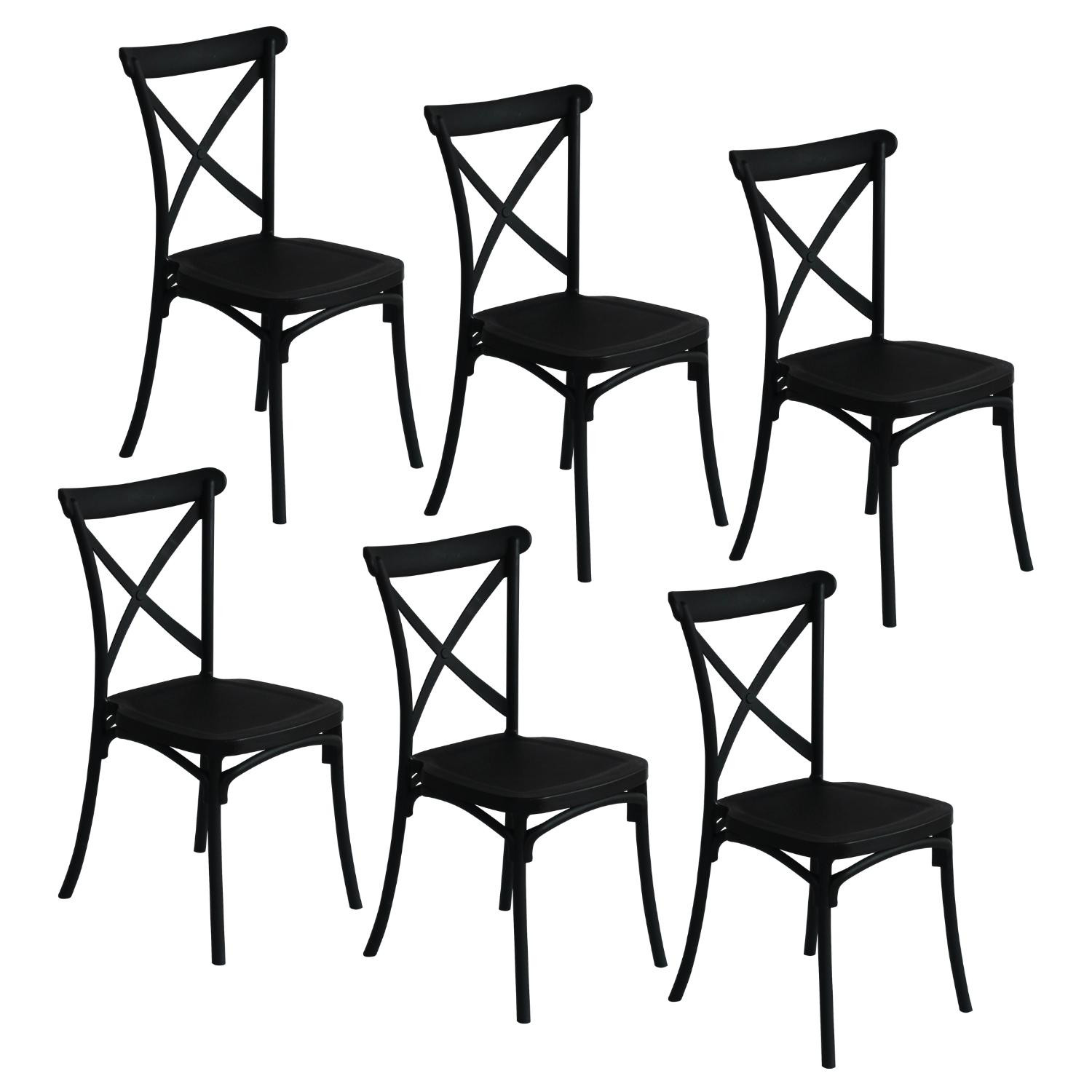 Pack 6 Sillas para Catering Apilables Caroline 45x40x87.5cm 7house Sillas y Sillones de Exterior 1